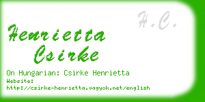henrietta csirke business card